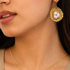 Bird's Nest Pearl Earring