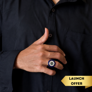 Evil Eye Copper Enamel Finger Ring (Men)