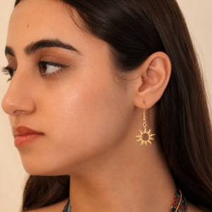 Sun Brass Earring