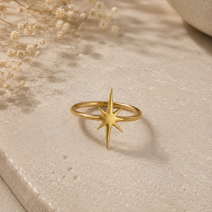 North Star Brass Finger Ring