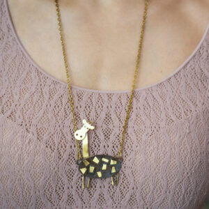 long brass necklace set