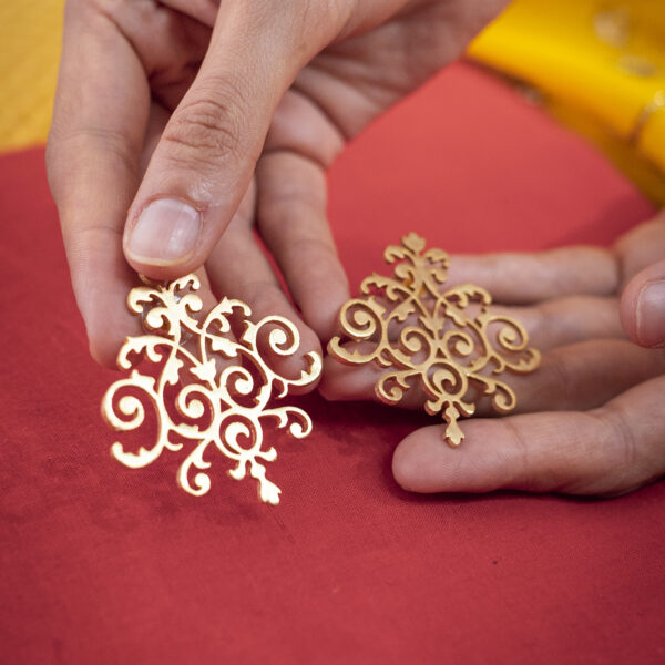 Gold Floral Studs