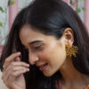 Gold Floral Studs - Image 5