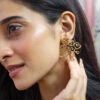 Gold Floral Studs - Image 6