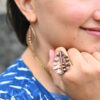 Copper Leaf Motif Finger Ring - Image 2