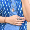 Copper Leaf Motif Finger Ring - Image 3