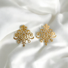 Gold Floral Studs - Image 3