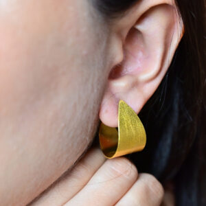 Melted gold mini hoops