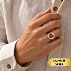 Saraswati Yantra Copper Finger Ring (Men)