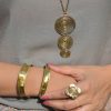 Golden Texture Cuff Bracelet