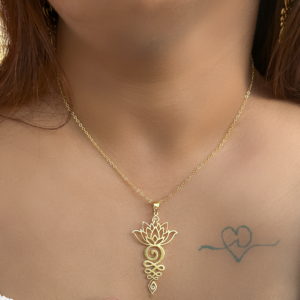 lotus unalome necklace